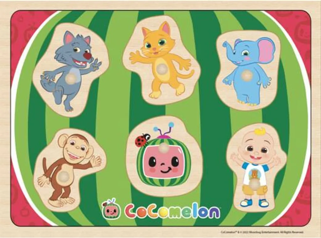 Puzzle bois melon de coco coloré - Puzzle écologique et robuste 15cm