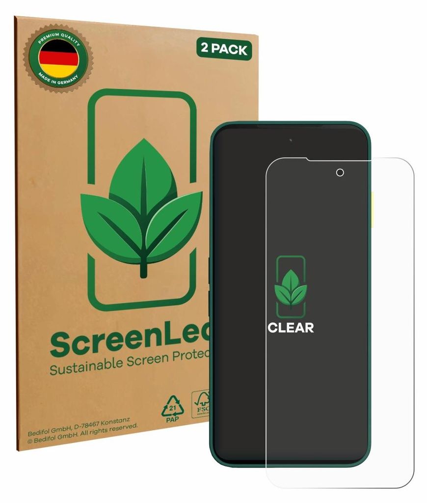 2x ScreenLeaf Schutzfolie für Fairphone 6 nachhaltiger Produktbild 