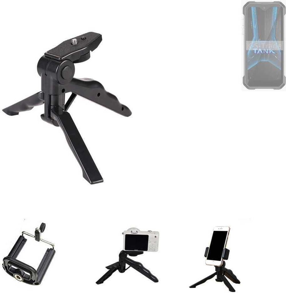 K-S-Trade Stativ Tisch-Ständer Dreibein Handy-Stativ Ständer kompatibel mit Unihertz 8849 Tank Mini 1 Mini-Stativ Smartphone Tripod Handy-Stativ aus
