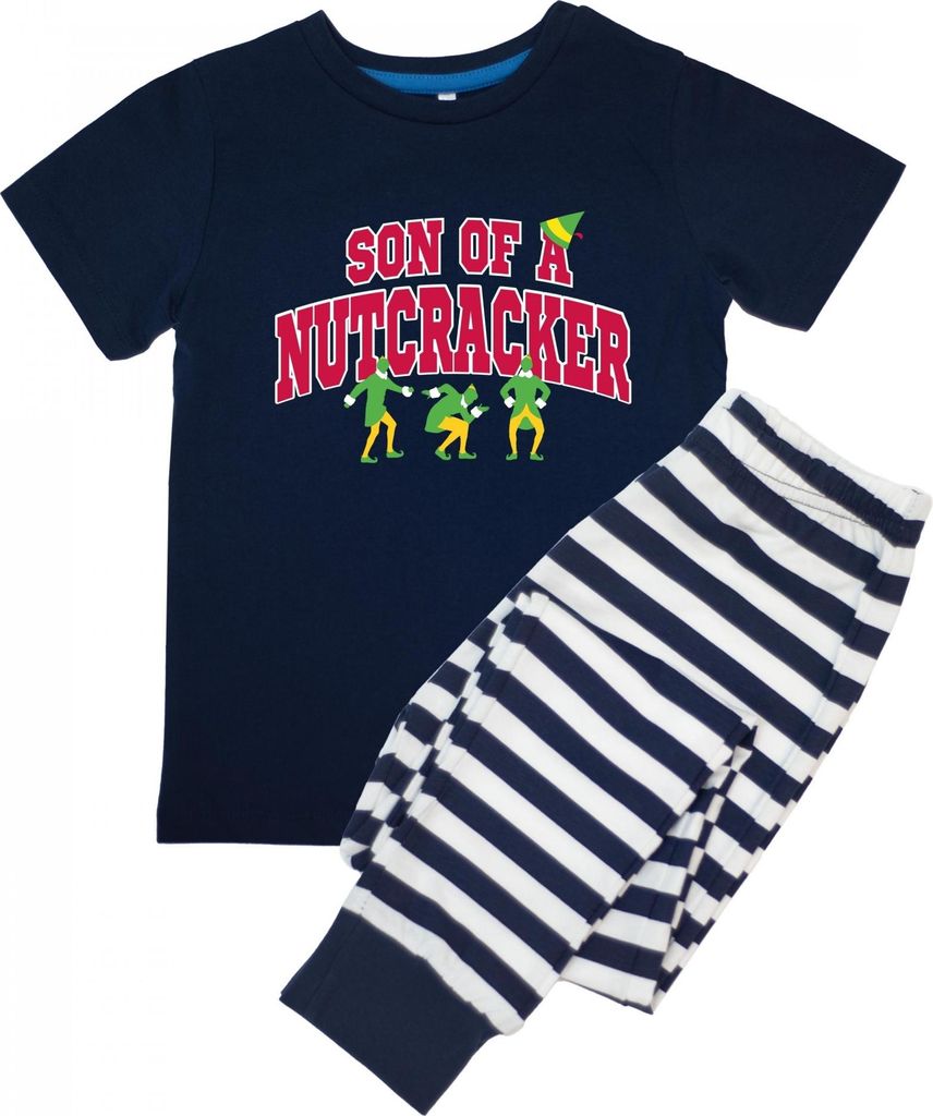 Elf - "Son Of A Nutcracker" Schlafanzug mit langer Hose für Jungen BI55040 (104) (Marineblau)