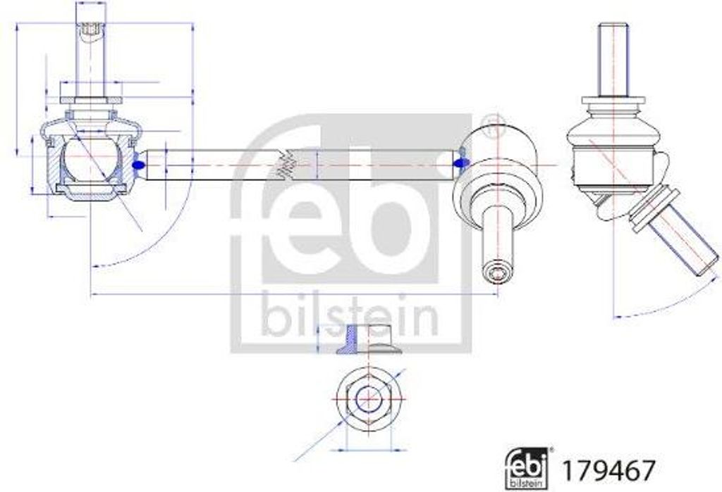 FEBI BILSTEIN 179467 Stabilisatorstrebe OE 104439100D kompatibel mit Model 3, Model Y
