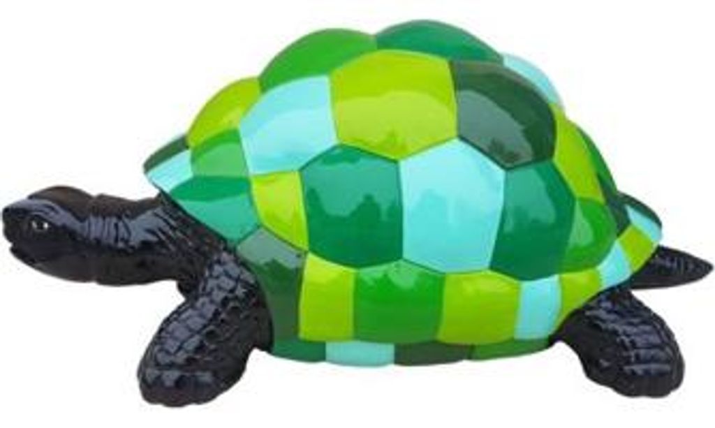Abstrakte Schildkröte Designer Figur Wohnzimmer Moderne Statue Bunt bemalt 109cm