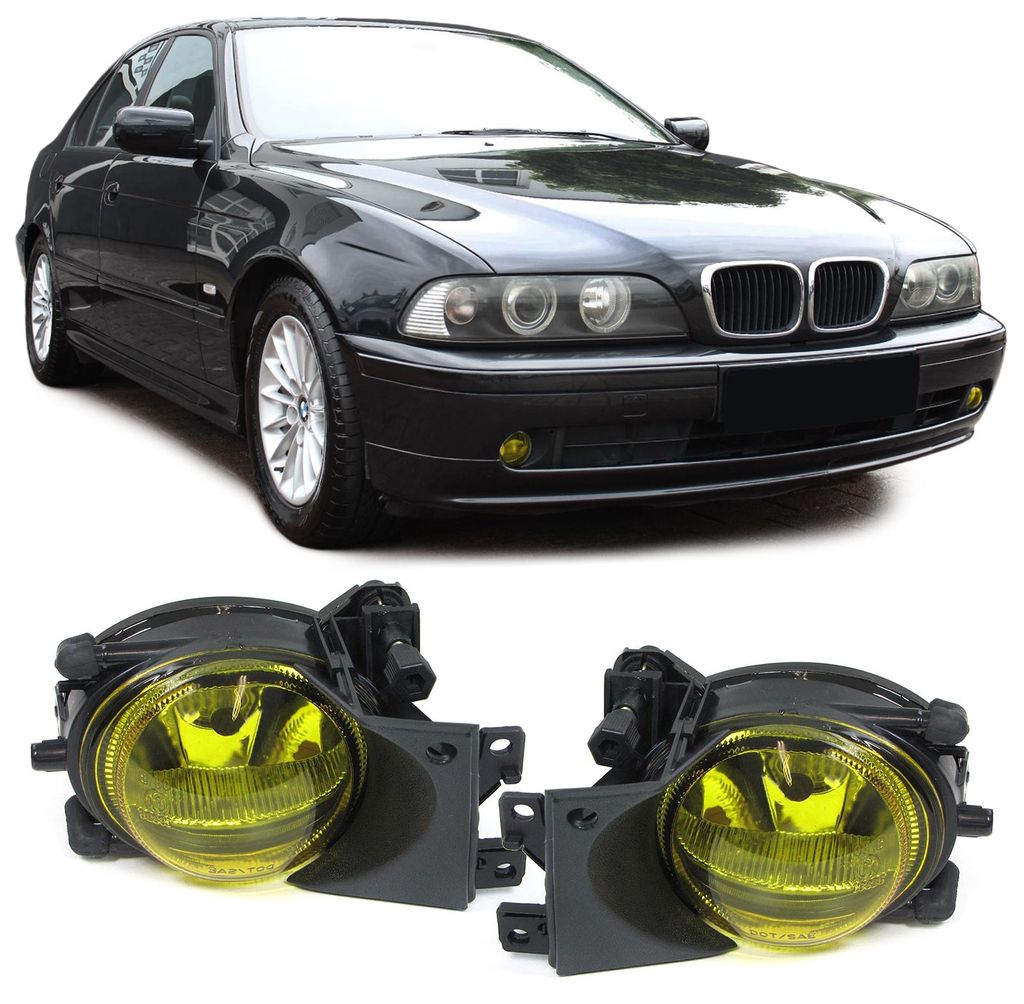 Klarglas Nebelscheinwerfer H8 Gelb Paar für BMW 5er E39 Produktbild 