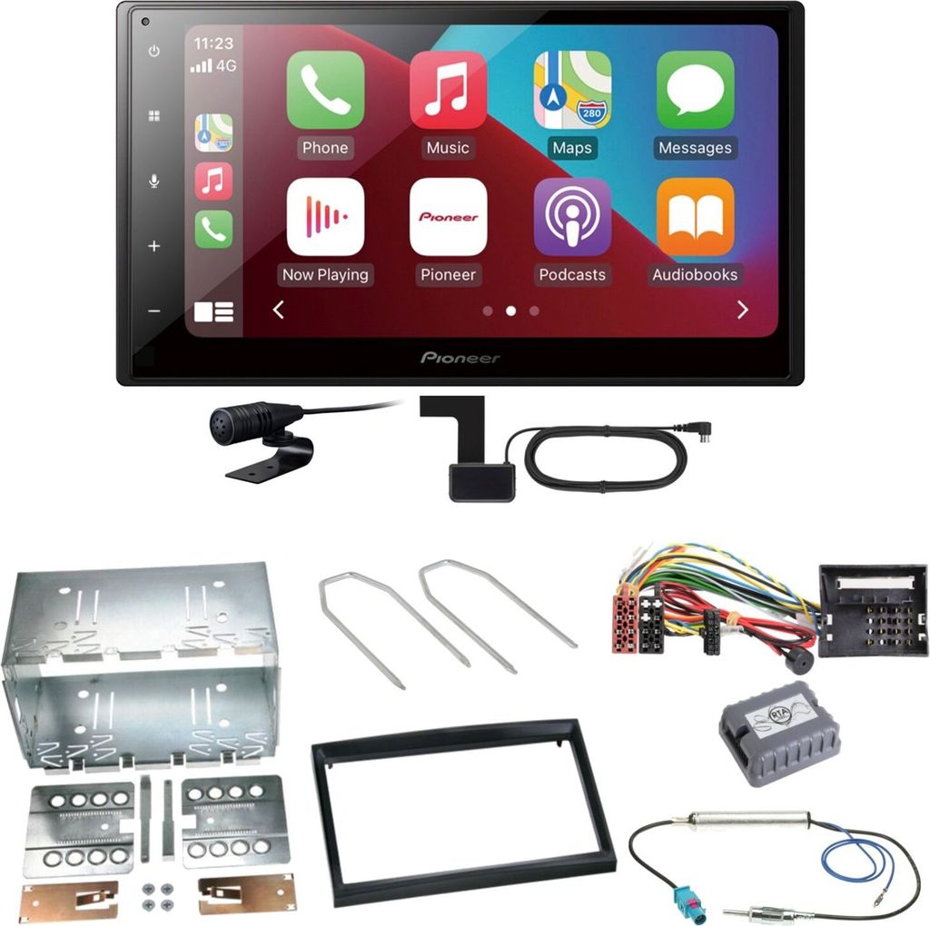 Pioneer SPH-DA160DAB Android Auto Einbauset für Peugeot 207 307 Partner Expert