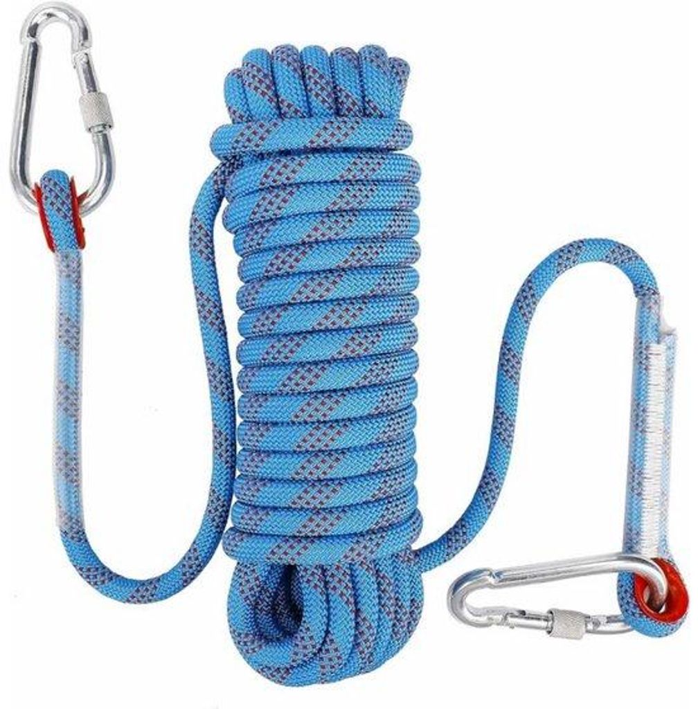Sicherheitsseil - statisches Nylonseil - 10 mm - 10 m - blauw - für Wander-, Berg- und Kletterrettung