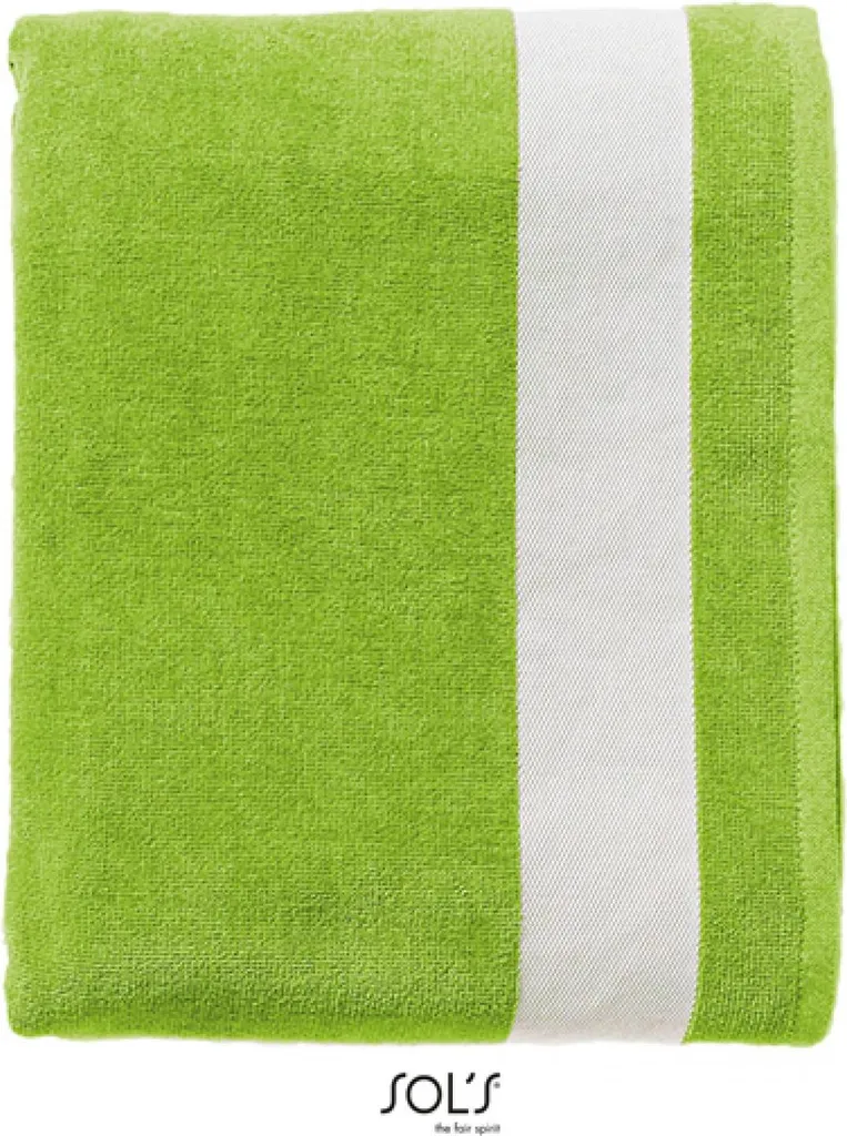 Asciugamano Spiaggia SOL'S Lagoon 89006 | Cotone 400g/m² Lime e Bianco