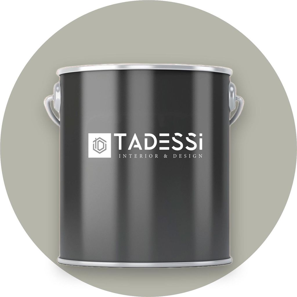 TADESSI Wandfarbe Grau - Moosgrau - abwaschbare Innenfarbe matt - Dispersionsfarbe - Geruchsarm und Lösemittelfrei - 1 Liter Gebinde