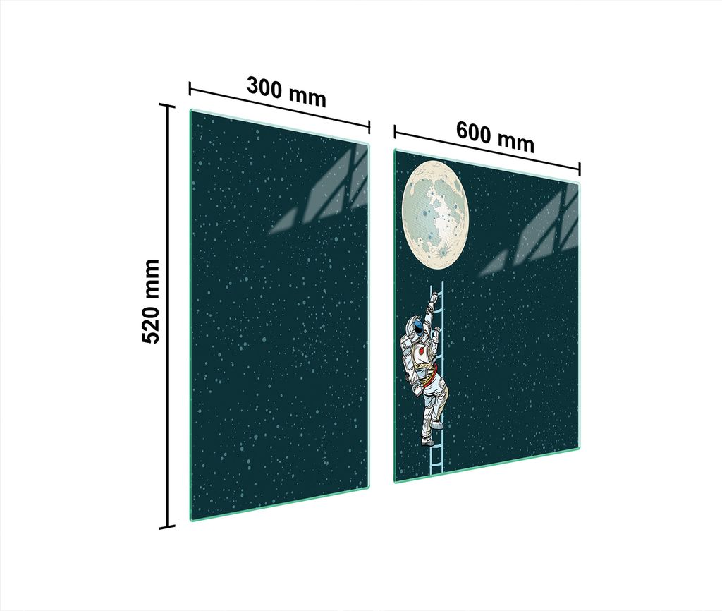 Glasschutzplatte Für Herd 90X52 Moon