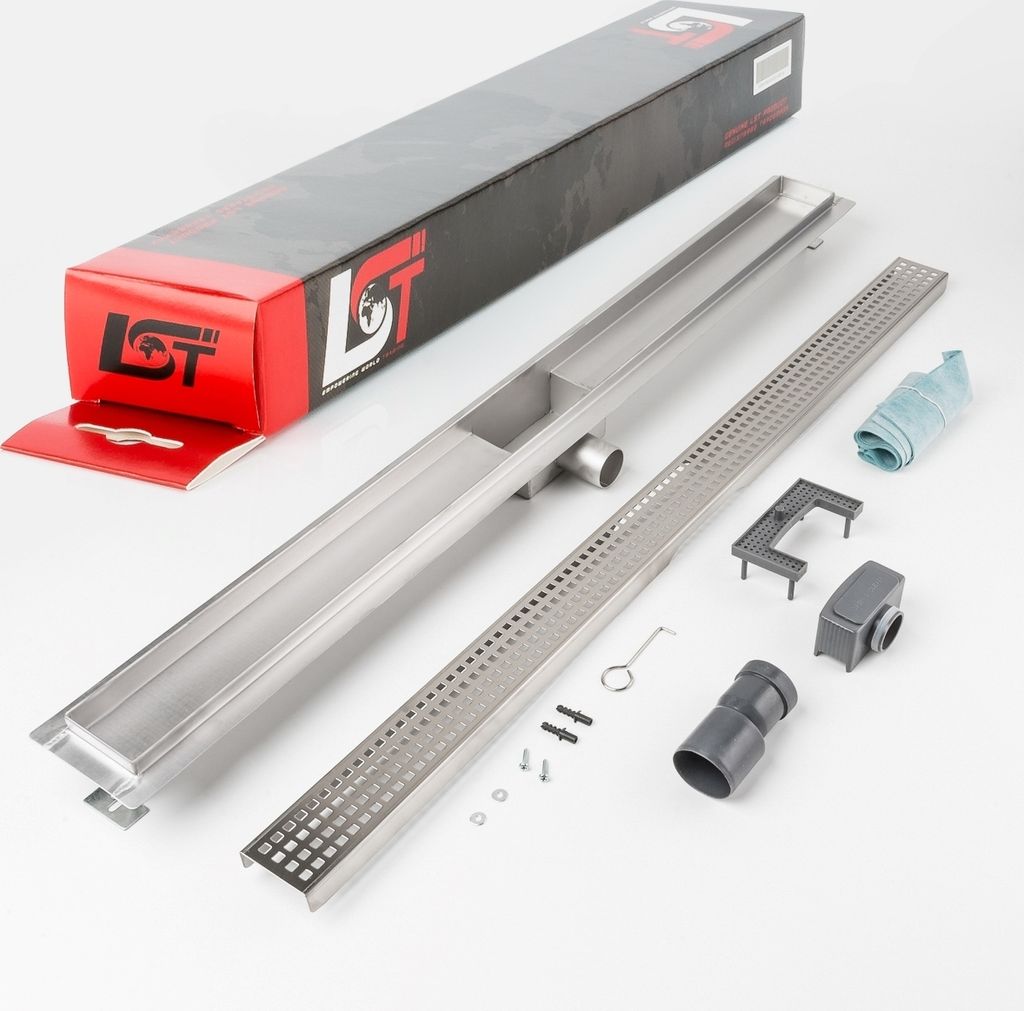 Duschrinne Quadrate 1000 x 70 mm höhenverstellbar Duschablauf Duschrost gelocht