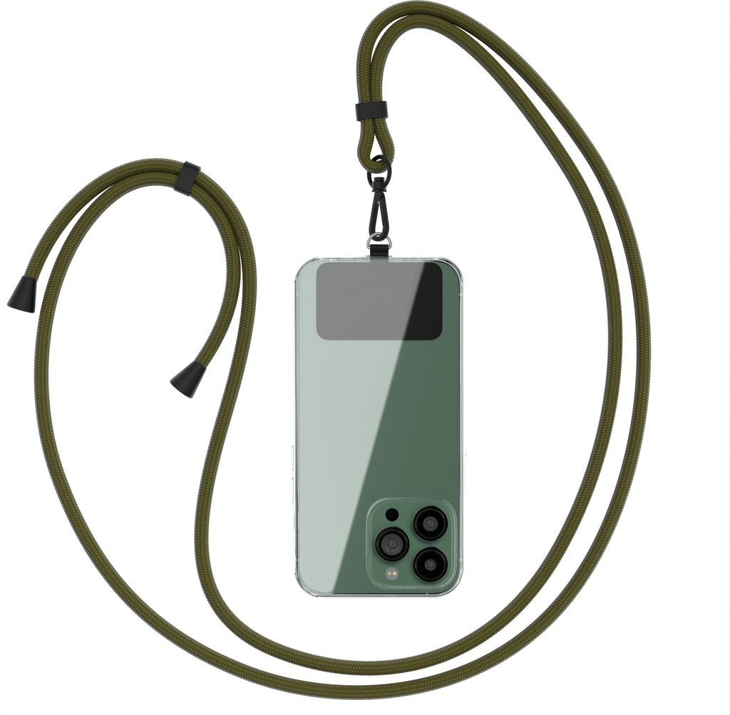 EAZY CASE Universal Handykette kompatibel mit allen Smartphones, Kette zum Umhängen, Handyband mit Hülle, mit Karabiner in Grün