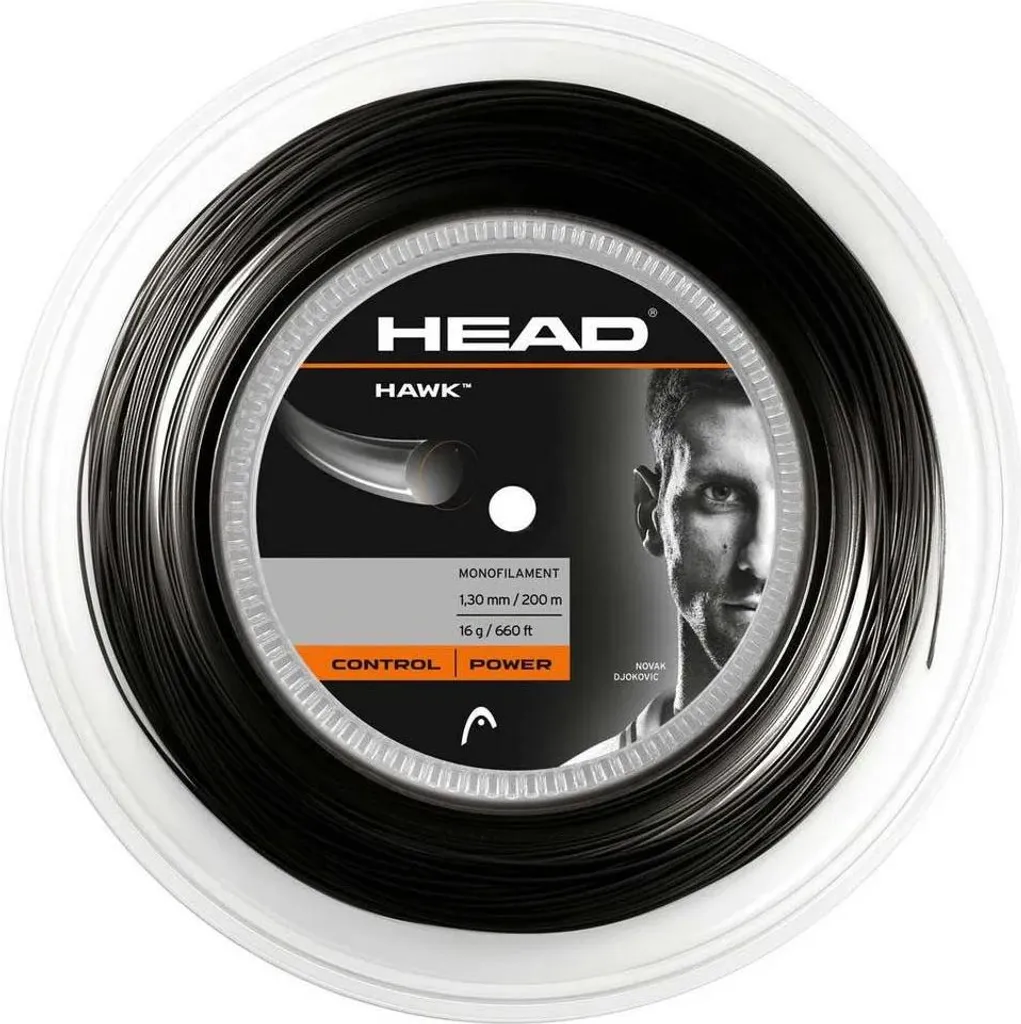 Cordage Tennis Head Hawk 200m Noir 1.30 mm - Bobine Monofilament