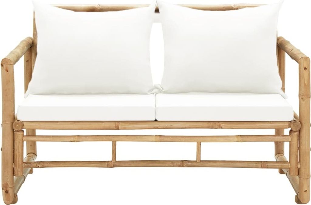 vidaXL 2-Sitzer Gartensofa mit Polstern Bambus Produktbild 