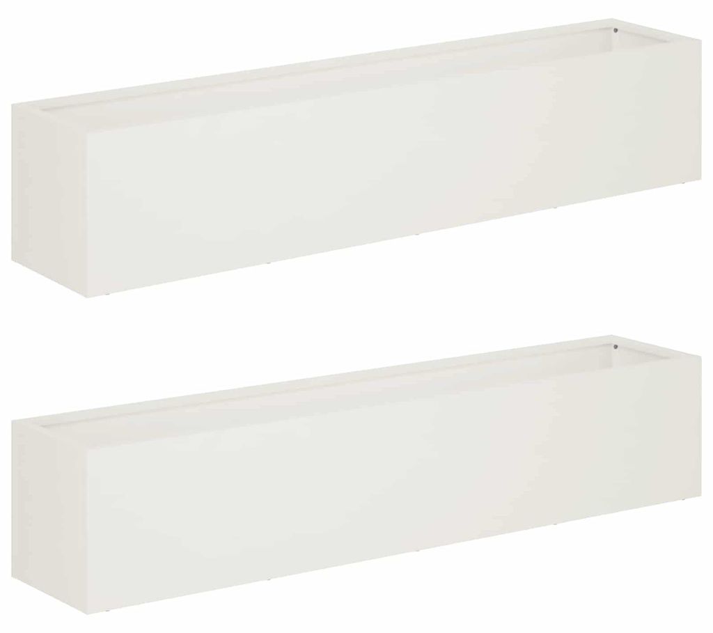 vidaXL Zahradní květináč, 2 kusy, bílý, 100 x 20 x 20 cm Obrázek produktu 