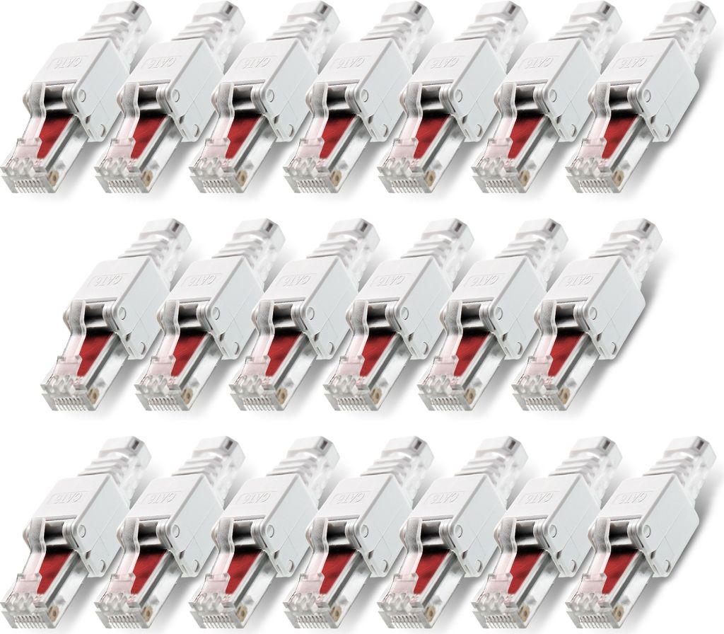 20x Netzwerkstecker Werkzeuglose Montage Cat5 Cat6 Cat7 LAN Kabel RJ45 Netzwerk
