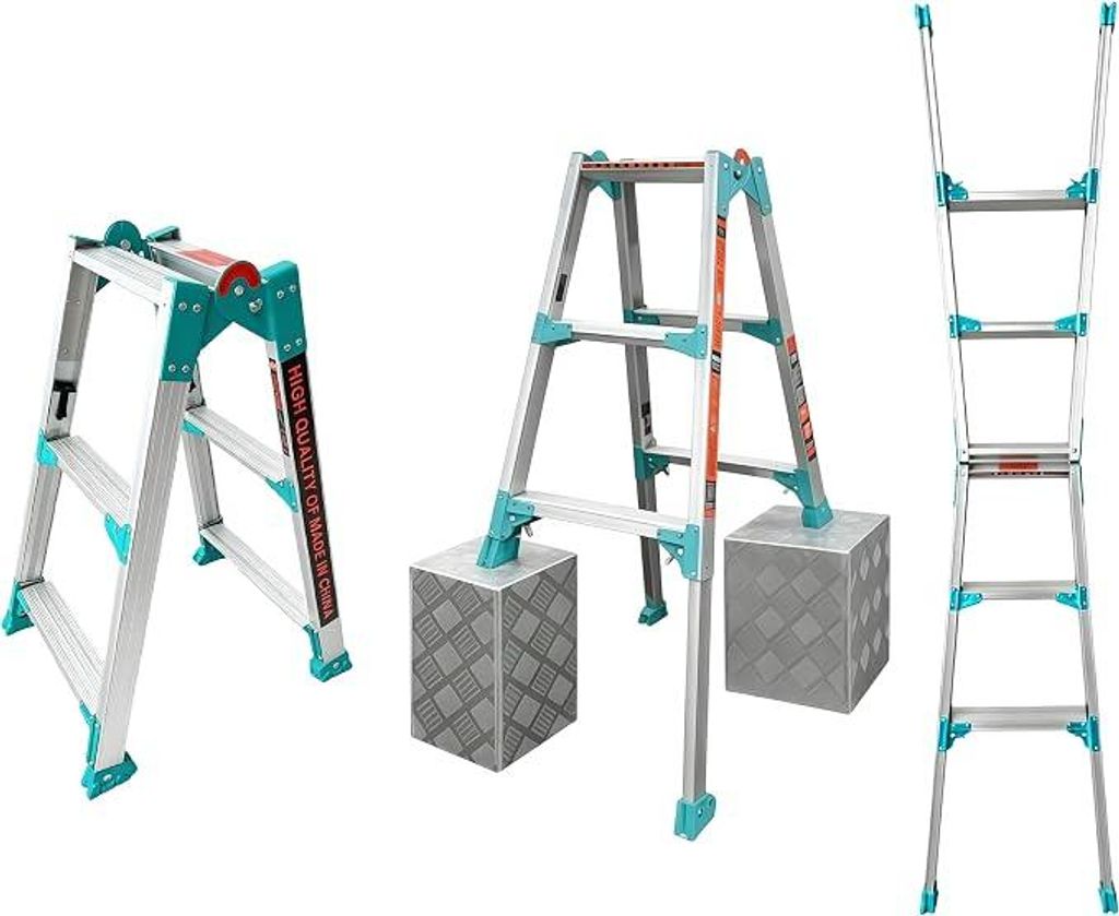 Aluminium telescoopladder, 2x2 sporten, multifunctionele Productafbeelding 