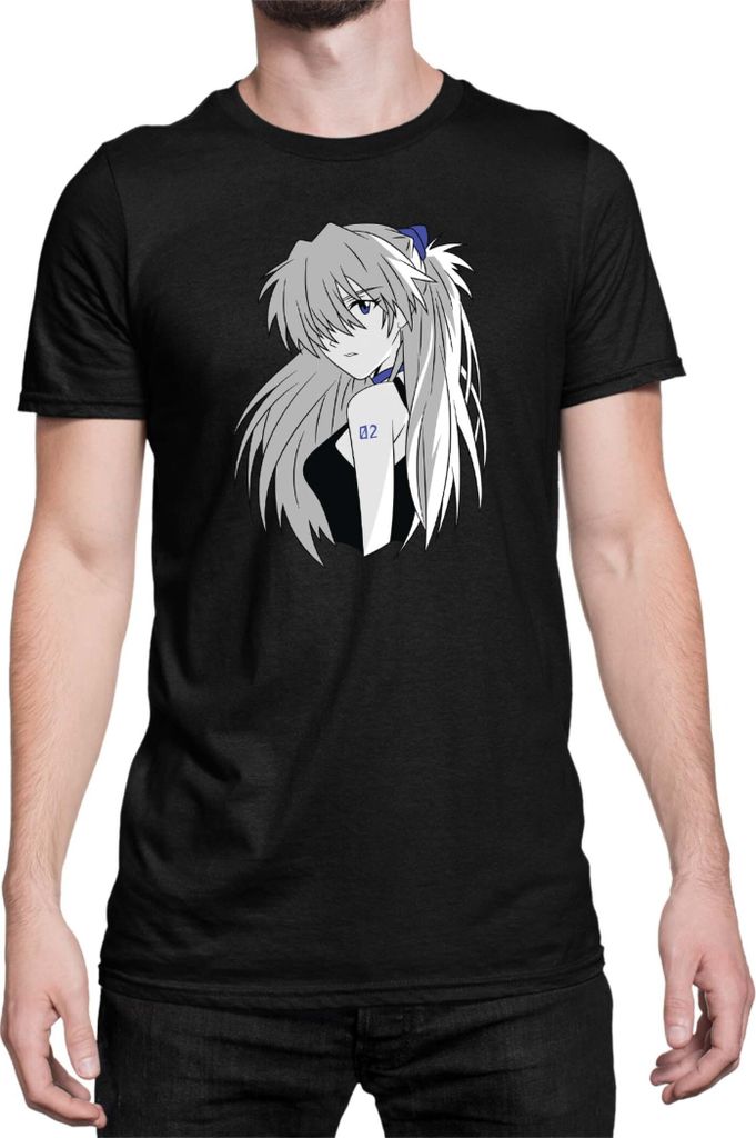 Herren T-Shirt Japan Anime Manga Neon Anime Genesis Manga Evangelion Asuka Langley Soryu 04 Asuka Legendary Pilot, Man 5XL / Schwarz