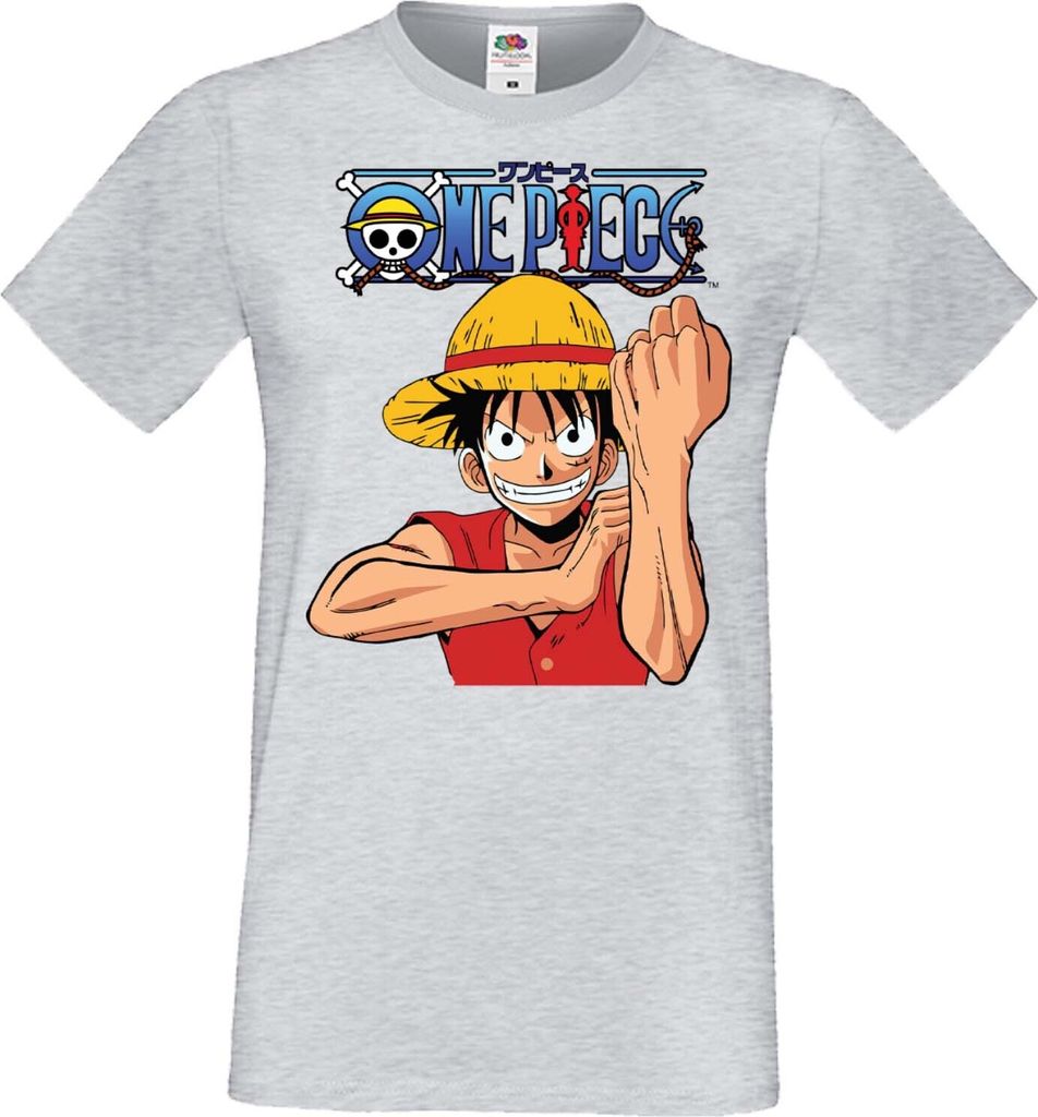 Herren T-Shirt Manga Anime One Manga Piece Anime 05 Devil Fruit Boy, Man 3XL / Grau