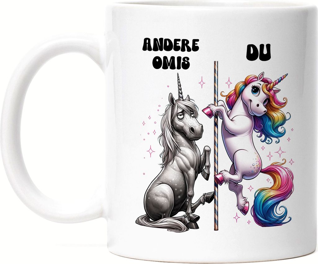 Andere Omis Du Einhorn Tasse Weiß Oma Verrückt Humorvoll Enkel