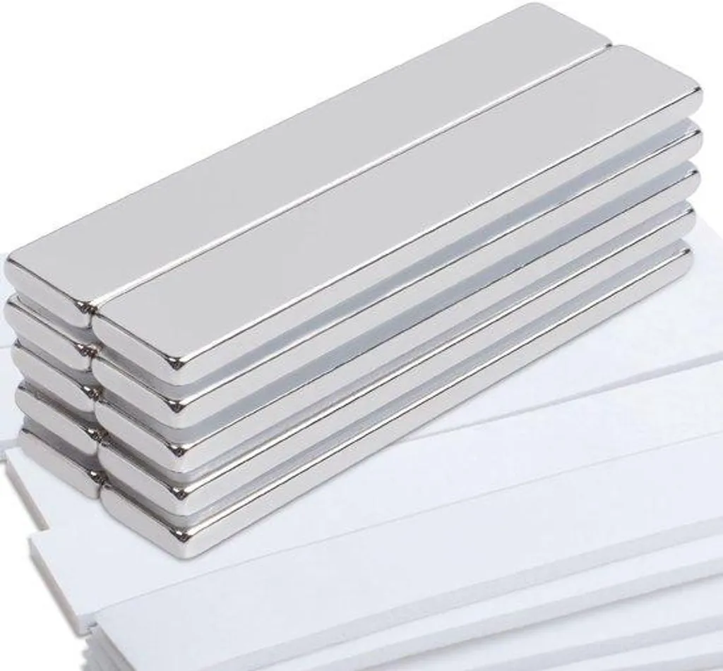 Aimants Néodyme 60x10x3 mm Extra Forts et Plats avec Face Adhésive