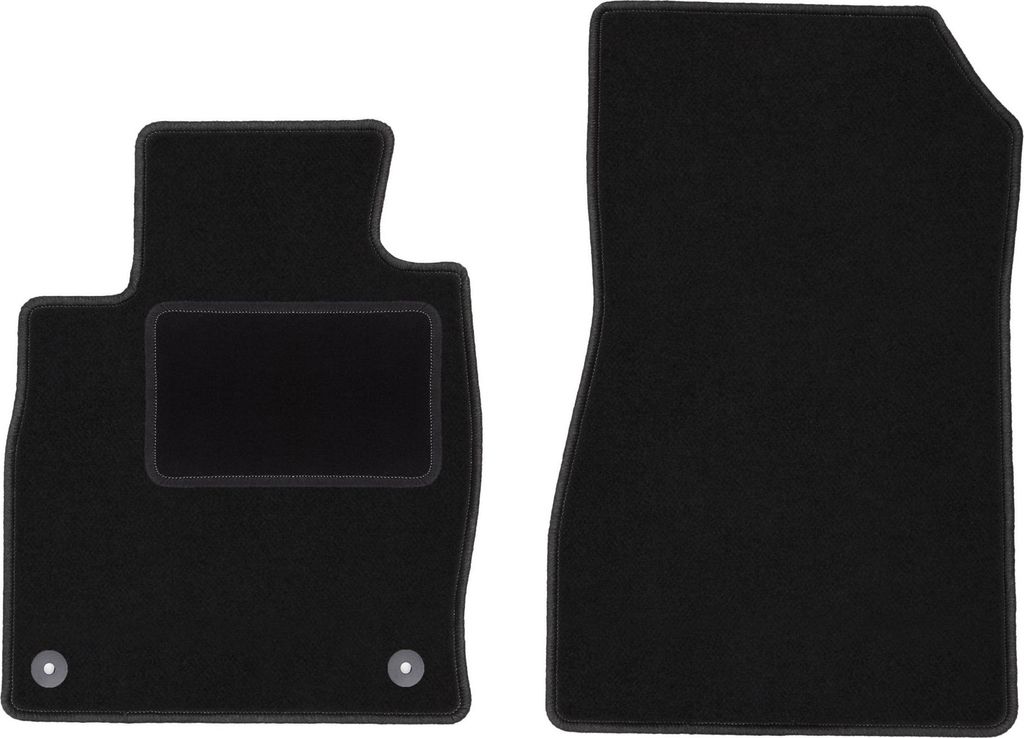 Velours-Fußmatten Vorne passend für Nissan Juke II F16 (Crossover, Bj. 2019-) – schwarz, passgenau, mit Befestigungen set 2 Stk. - STANDARD