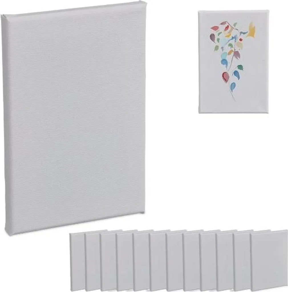 Petit format 12x18 cm lot de 14 toiles à peindre grain moyen coton