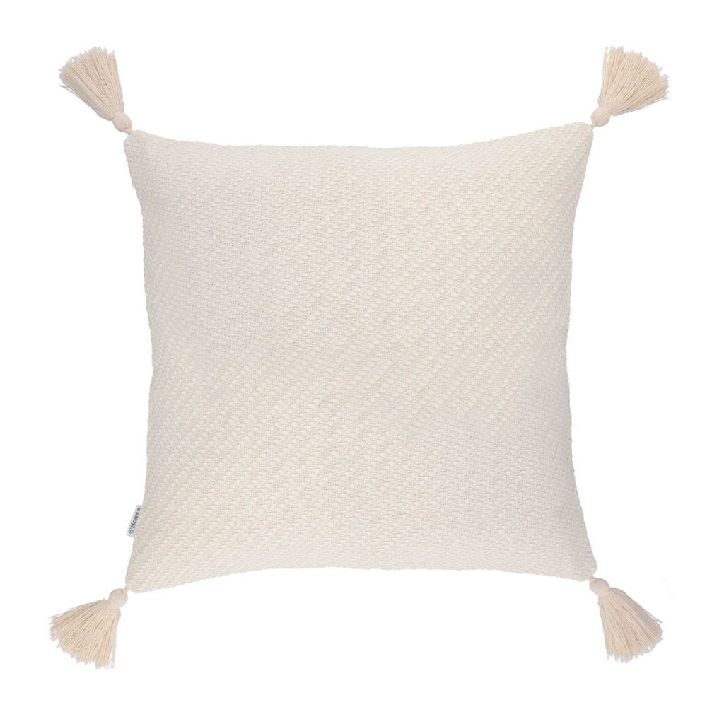 HOMLA Poszewka MORRIS z frędzlami ecru 45x45 cm Zdjęcie produktu 