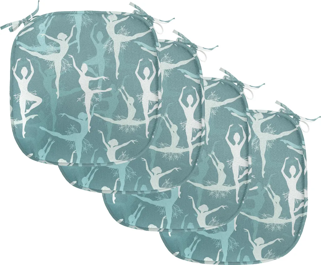 Decorazione Sedie Sala da Pranzo ABAKUHAUS Ballerina Teal Set da 4