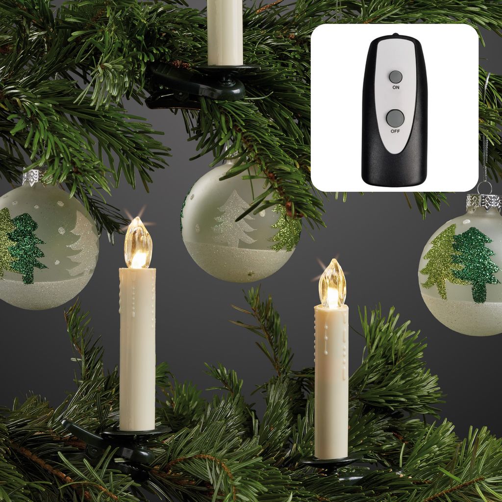 Kerzen LED Weihnachtsbaum 10er Set Deko Weihnachten Produktbild 