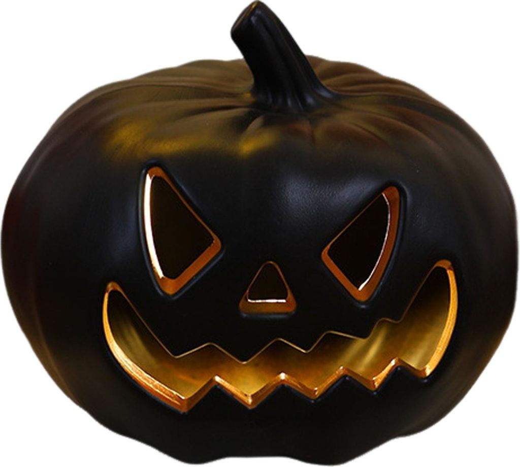 Halloween-Kürbislicht, gruselige geschnitzte Kürbislaterne aus Kunststoff, leuchtende Kürbisfigur für die Dekoration im Innen- und Außenbereic...