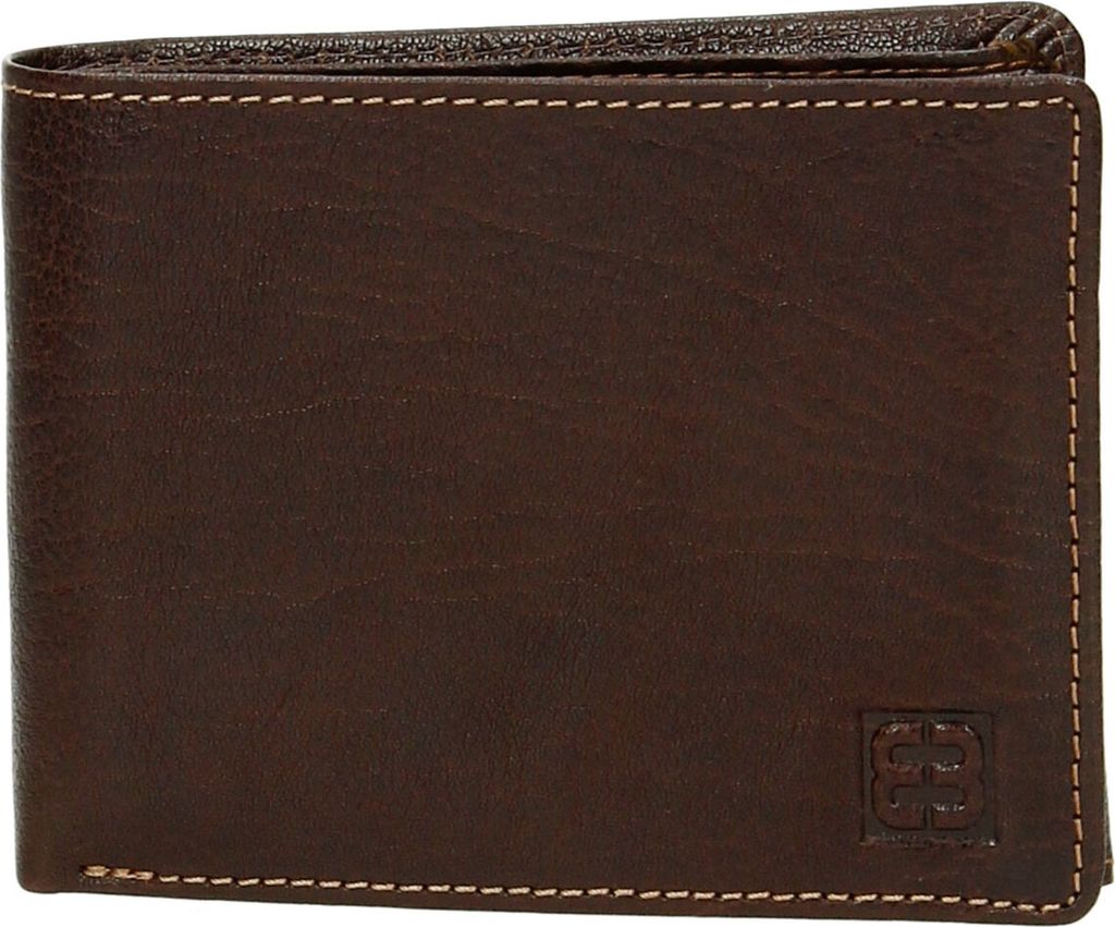 Geldbörse-Portmonee-Geldbeutel-Leder-Braun Dunkel Querformat-9x12x2,5cm-Bowatex