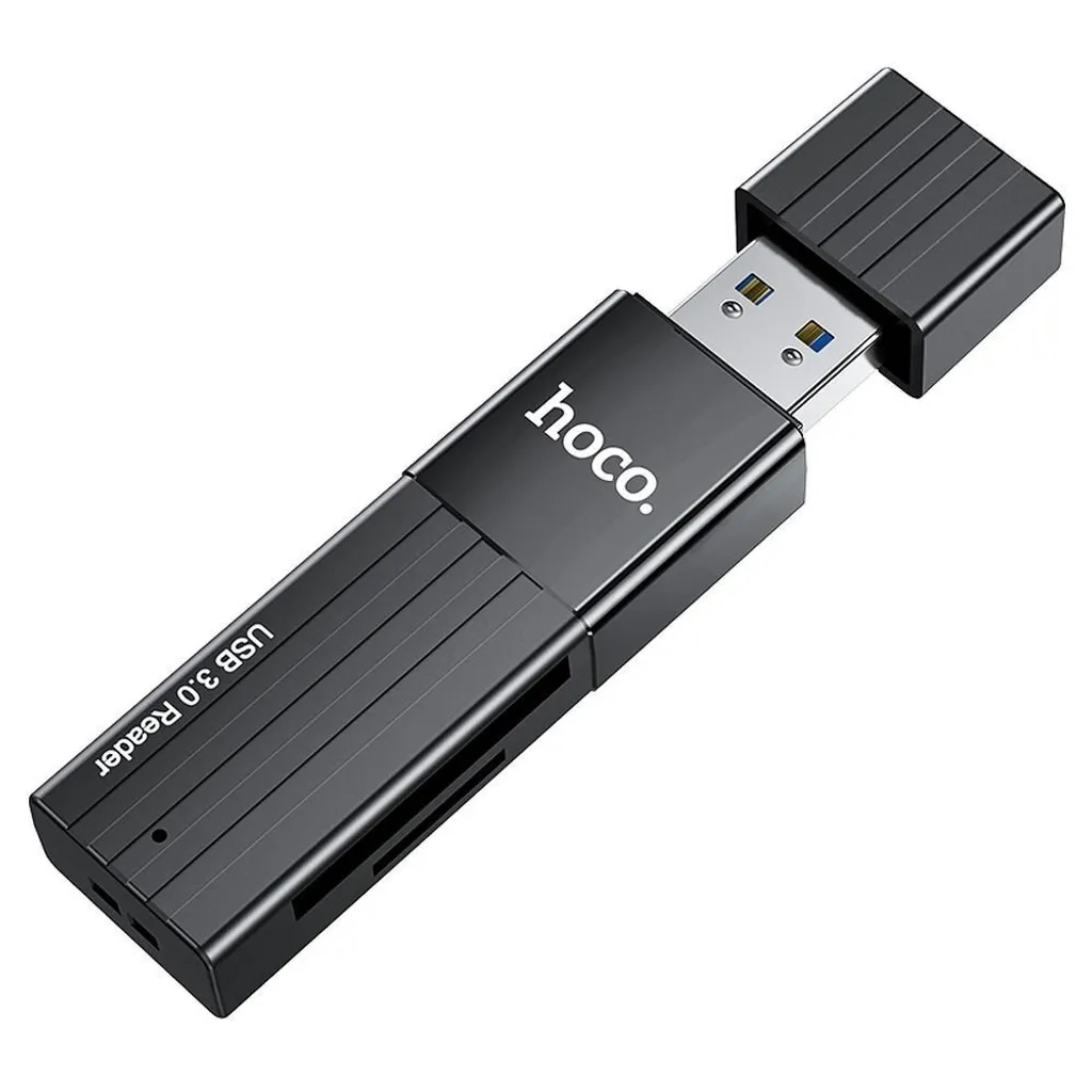 Lettore Memoria HOCO HB20 2in1 USB 3.0 Nero - I Tuoi Ricordi al Sicuro