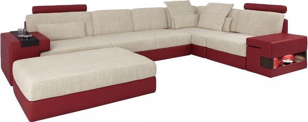 Moderne Sofa Ecke Set L-Form gepolsterte Sofas Couchen Couch Hocker Living Möbel