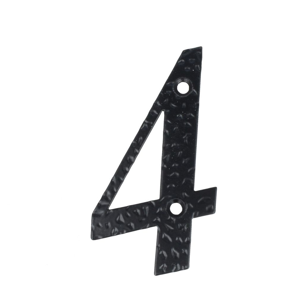 Hausnummern 0-9 Buchstaben A-H schwarz Hausziffern Wandnummern schmiedeeiserne Optik 4