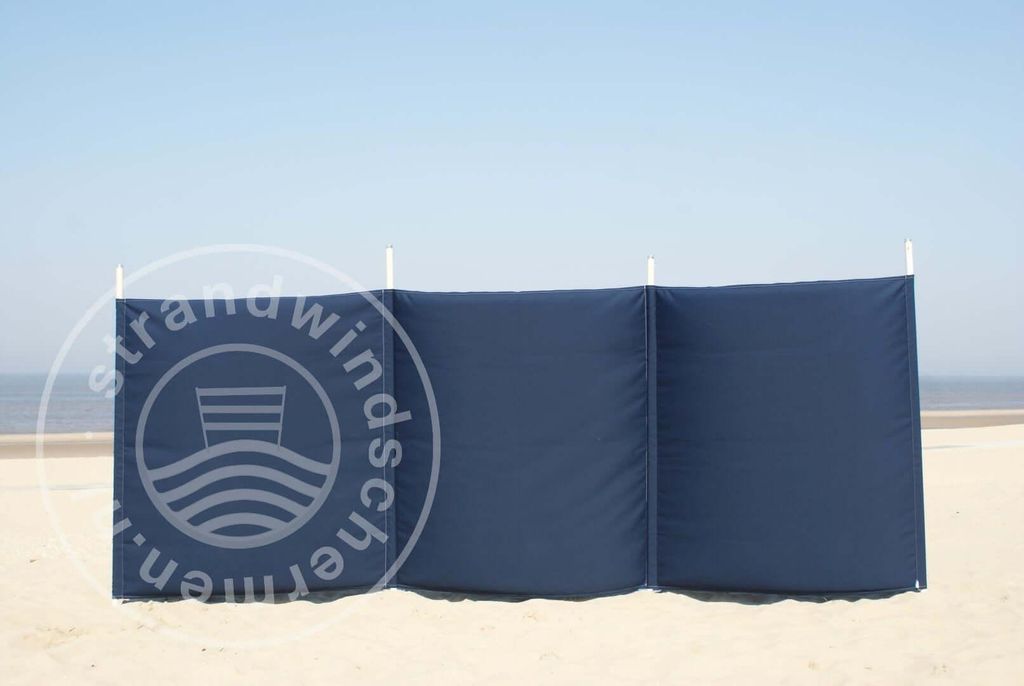 Strandwindschutz 4 m, einfarbig dunkelblau, Polyacryl-Windschutz – 4 m Camping-Windschutz