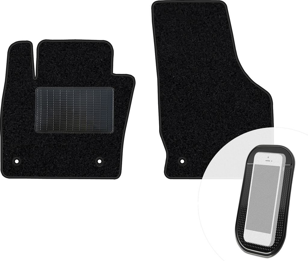 moto-MOLTICO Vorne Fußmatten Auto Velours Autoteppiche Schwarz Automatten Set 2-teilig passend für Audi A8 D3 2002-2010