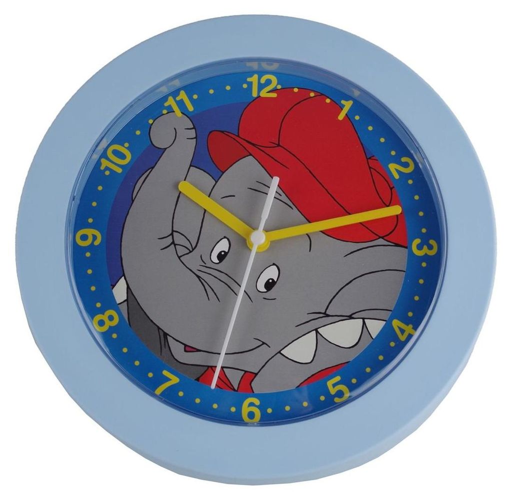 Kinderuhr Benjamin Blümchen Quarz 22x22cm Kinderwanduhr Produktbild 