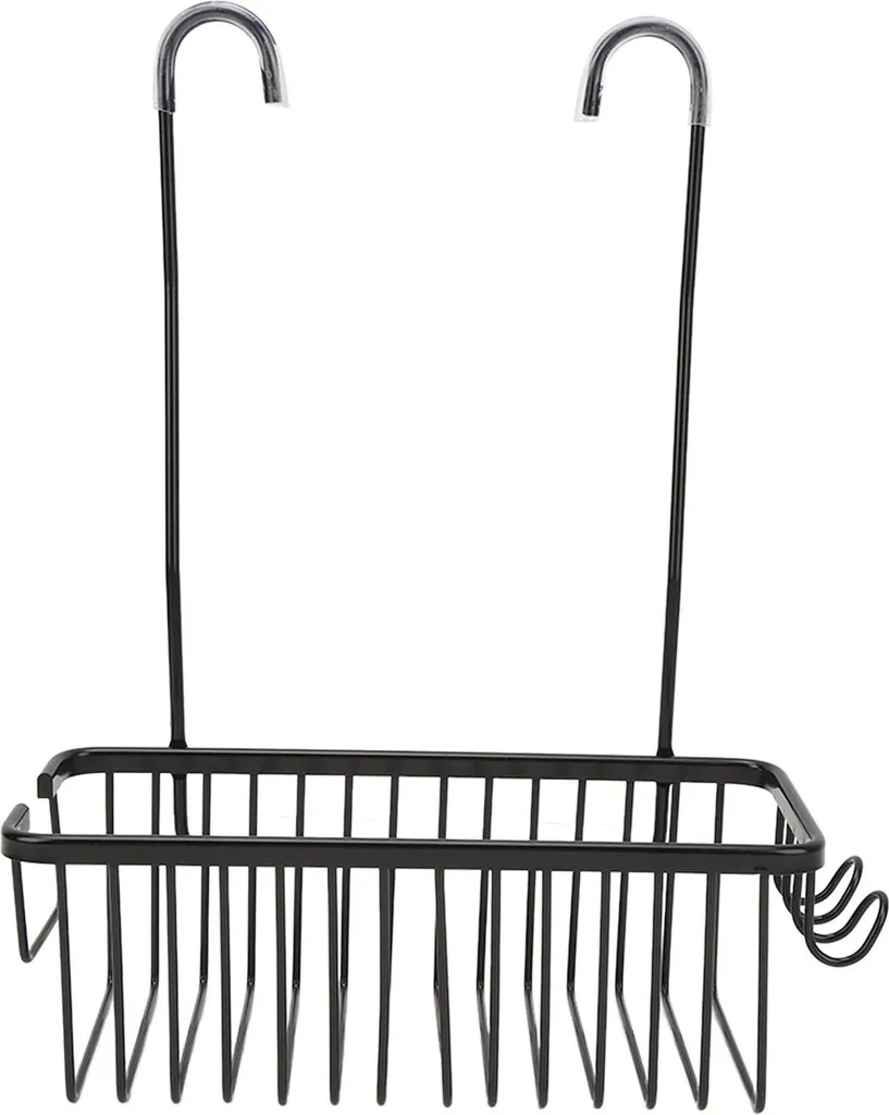 Étagère murale WC sans perçage en métal noir pour petit espace de bain