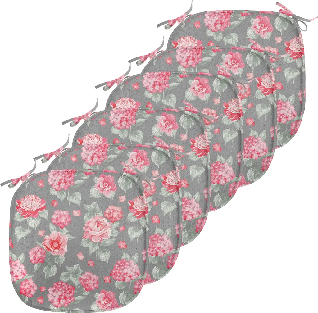 Coussins de Chaise Anti-Glisse et Anti-Taches Lot de 6 Design Fleuri
