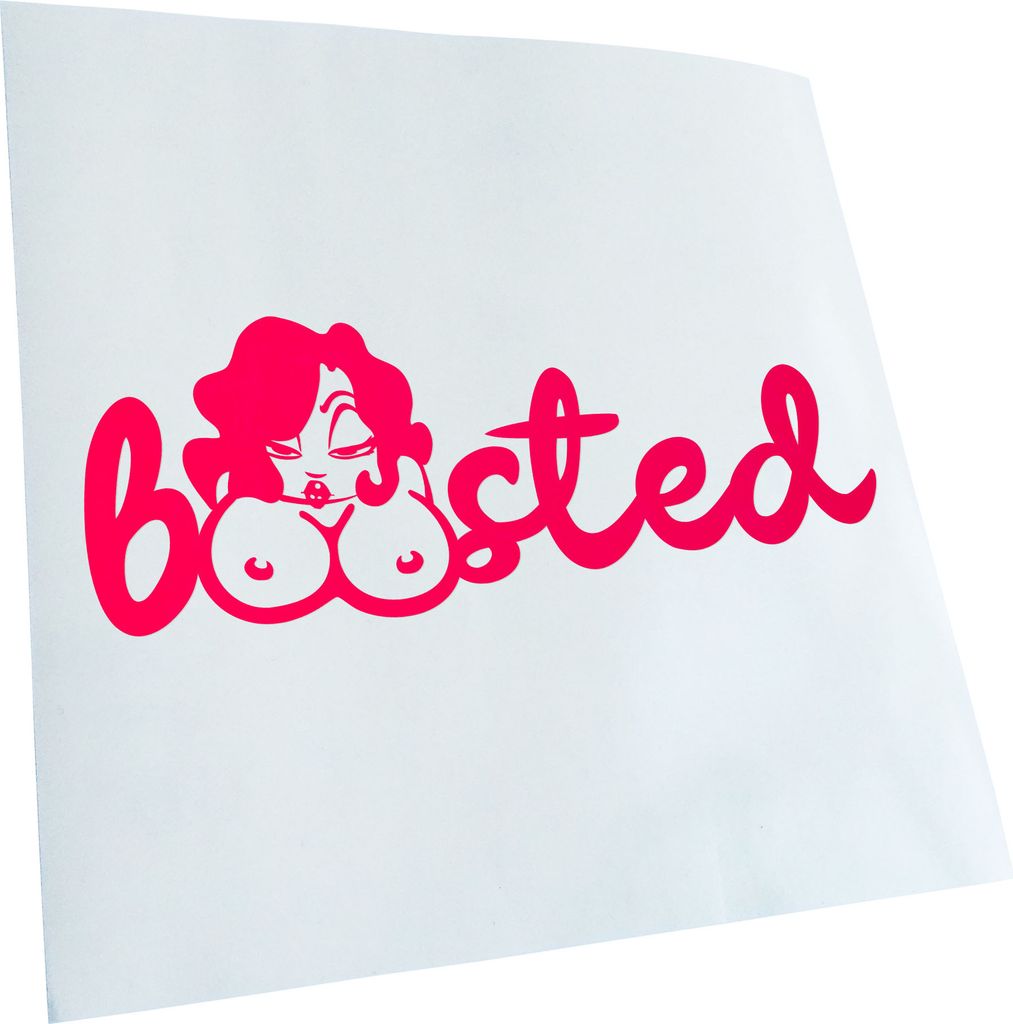 Kiwistar - Autoaufkleber - Boosted - Neonpink - 40x14cm - Aufkleber für Auto, Laptop, Fahrrad, LKW, Motorrad mehrfarbig JDM Decal Racing