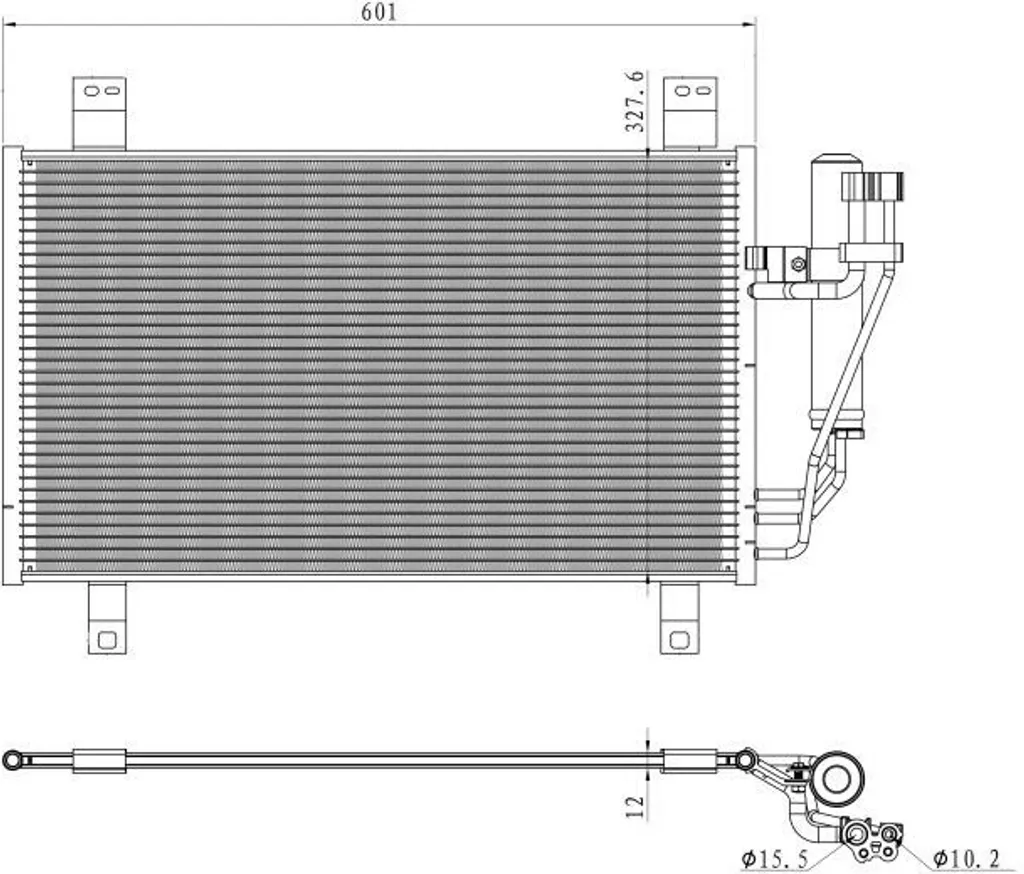 Condenseur de climatisation NRF 350361 pour réparer le froid Mazda CX-3