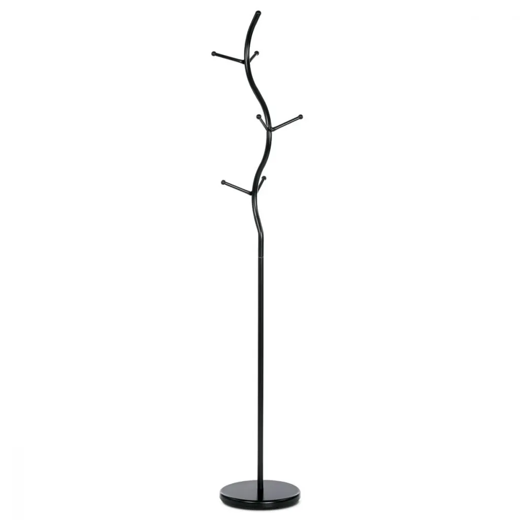 Autronic Porte-manteau sur pied 80003-09 BK Noir Métal Design Moderne