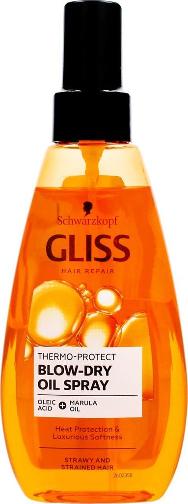 Schwarzkopf Gliss Blow-Dry Öl Spray, Hitzeschutz-Öl für Haare, 150ml
