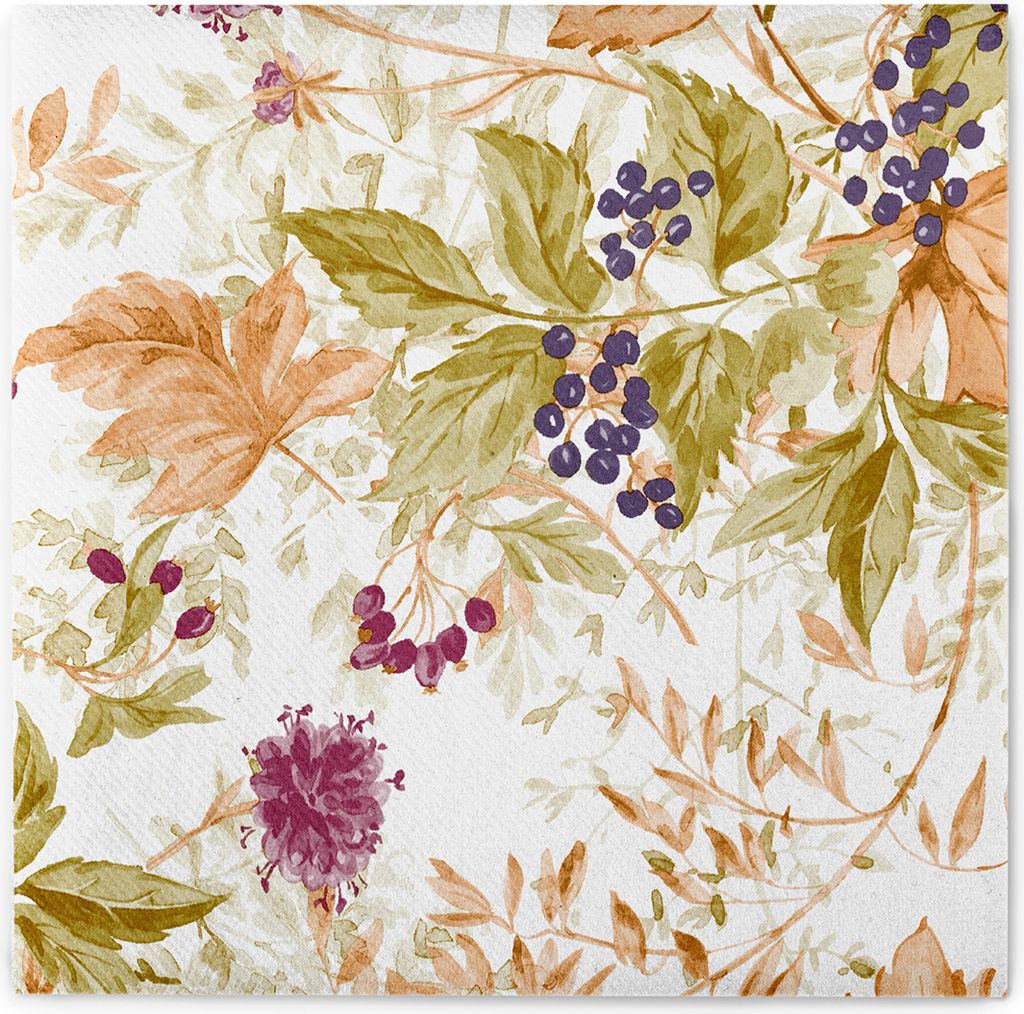 Airlaid Serviette Erika 40 x 40 cm, 50 Stück - Mank - Herbstdesign Beeren Floral