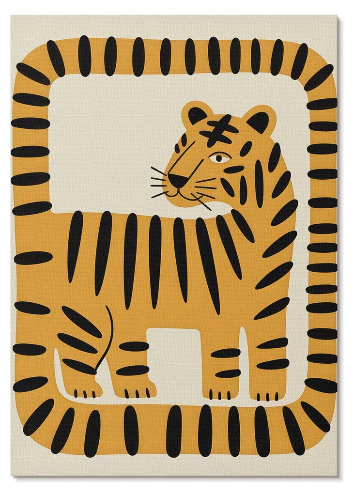 POSTER - 21x29 cm (A4) - Martyna Król - Tiger im Grafikstil mit intensiven Farben - Wandbild für Wohnzimmer Schlafzimmer & Flur, Modernes Poster ...