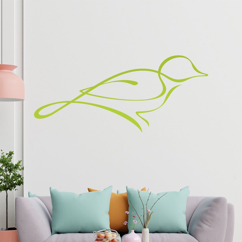 Kleiner Vogel Linien Wandtattoo in 6 Größen - Wandaufkleber Wall Sticker - Dekoration, Küche, Wohnzimmer, Schlafzimmer, Badezimmer