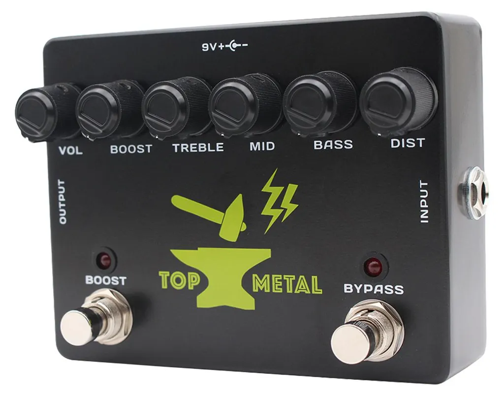 Pédale d'effet metal pour guitare électrique avec distorsion large