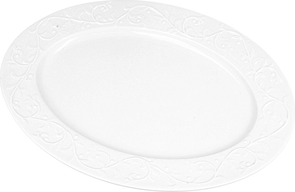 DUO WHITE Servierplatte 35 cm HEMINGWAY New Bone China Produktbild 