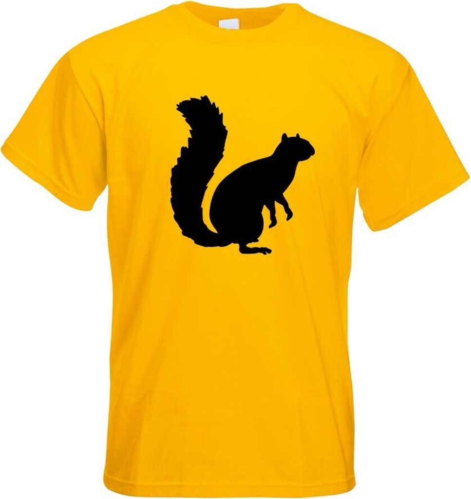 Kiwistar - T-Shirt - gelb - Eichhörnchen - Squirrel Motiv Bedruckt Funshirt Design Print - mit Motiv Bedruckt - Funshirt Design - Sport - Freizeit...