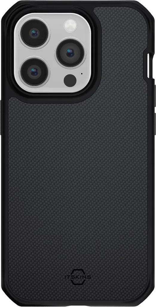 Itskins, Custodia per Apple iPhone 14 Pro, nylon balistico rinforzato, compatibile con R MagSafe, nero