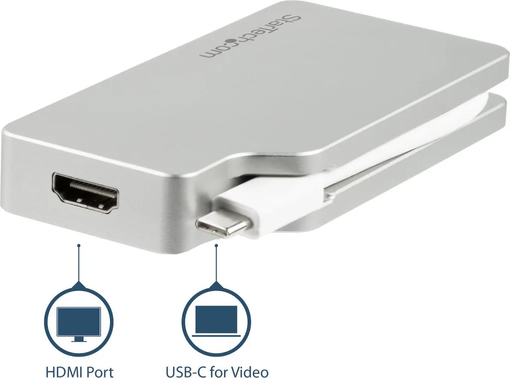 Adaptateur USB-C 4-en-1 Aluminium 4K - Vidéo HDMI VGA DVI mDP StarTech